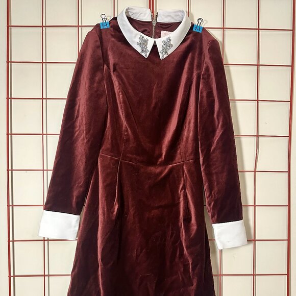 Ted Baker Red Velvet Dress - 0 - Picture 1 of 6